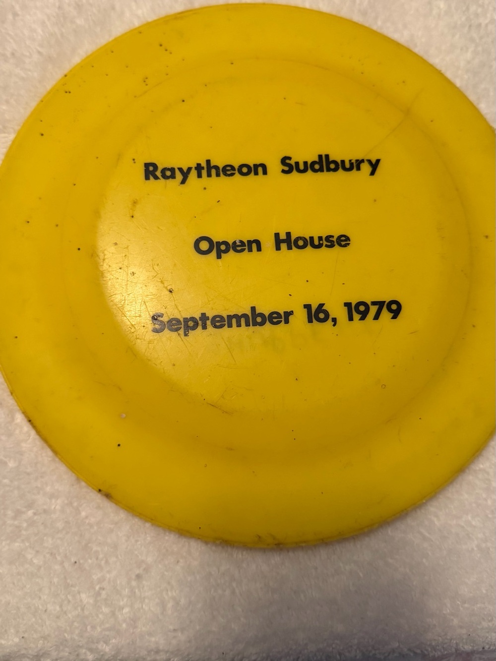 Raytheon Sudbury Yellow Frisbee Disc - "Open House"